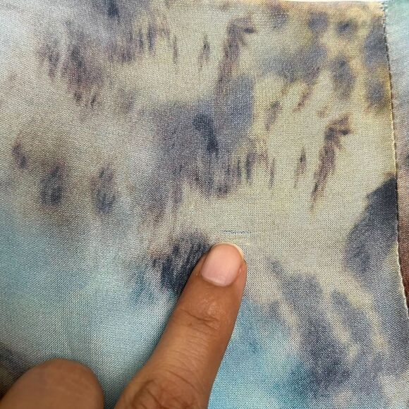 NWT LOLA V-Neck Aqua Drawstring Silk Animal Print Flowy Tunic Blouse S - Picture 8 of 8